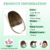 imageNAYOO Clip in Bangs  100 Human Hair Wispy Bangs Clip in Hair Extensions Brown Black Air Bangs Fringe with Temples Hairpieces for Women Curved Bangs for Daily WearLight Brown