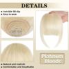 imageNAYOO Clip in Bangs  100 Human Hair Wispy Bangs Clip in Hair Extensions Brown Black Air Bangs Fringe with Temples Hairpieces for Women Curved Bangs for Daily WearPlatinum Blonde