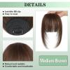 imageNAYOO Clip in Bangs  100 Human Hair Wispy Bangs Clip in Hair Extensions Brown Black Air Bangs Fringe with Temples Hairpieces for Women Curved Bangs for Daily WearMedium Brown