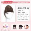 imageNAYOO Clip in Bangs  100 Human Hair Wispy Bangs Clip in Hair Extensions Brown Black Air Bangs Fringe with Temples Hairpieces for Women Curved Bangs for Daily WearBrown