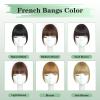 imageNAYOO Clip in Bangs  100 Human Hair Wispy Bangs Clip in Hair Extensions Brown Black Air Bangs Fringe with Temples Hairpieces for Women Curved Bangs for Daily WearMedium Brown