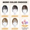 imageNAYOO Clip in Bangs  100 Human Hair Wispy Bangs Clip in Hair Extensions Brown Black Air Bangs Fringe with Temples Hairpieces for Women Curved Bangs for Daily WearLight Brown