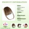 imageNAYOO Clip in Bangs  100 Human Hair Wispy Bangs Clip in Hair Extensions Brown Black Air Bangs Fringe with Temples Hairpieces for Women Curved Bangs for Daily WearMedium Brown