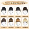 imageNAYOO Clip in Bangs  100 Human Hair Wispy Bangs Clip in Hair Extensions Brown Black Air Bangs Fringe with Temples Hairpieces for Women Curved Bangs for Daily Wear2 darkest brown