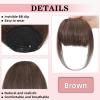 imageNAYOO Clip in Bangs  100 Human Hair Wispy Bangs Clip in Hair Extensions Brown Black Air Bangs Fringe with Temples Hairpieces for Women Curved Bangs for Daily WearBrown