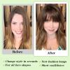 imageNAYOO Clip in Bangs  100 Human Hair Wispy Bangs Clip in Hair Extensions Brown Black Air Bangs Fringe with Temples Hairpieces for Women Curved Bangs for Daily WearMedium Brown