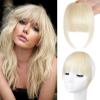 imageNAYOO Clip in Bangs  100 Human Hair Wispy Bangs Clip in Hair Extensions Brown Black Air Bangs Fringe with Temples Hairpieces for Women Curved Bangs for Daily WearPlatinum Blonde