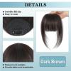 imageNAYOO Clip in Bangs  100 Human Hair Wispy Bangs Clip in Hair Extensions Brown Black Air Bangs Fringe with Temples Hairpieces for Women Curved Bangs for Daily WearDark Brown