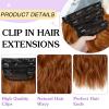 imageNAYOO Clip in Curly Hair Extensions 4PCS Long Wavy Synthetic Thick Hairpieces with Fiber Double Weft for Women Hair Full Head 24 Inch Copper Red30C