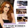 imageNAYOO Clip in Curly Hair Extensions 4PCS Long Wavy Synthetic Thick Hairpieces with Fiber Double Weft for Women Hair Full Head 24 Inch Copper Red30C