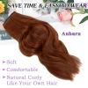 imageNAYOO Clip in Curly Hair Extensions 4PCS Long Wavy Synthetic Thick Hairpieces with Fiber Double Weft for Women Hair Full Head 24 Inch Copper Red350