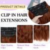 imageNAYOO Clip in Curly Hair Extensions 4PCS Long Wavy Synthetic Thick Hairpieces with Fiber Double Weft for Women Hair Full Head 24 Inch Copper Red350