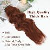 imageNAYOO Clip in Curly Hair Extensions 4PCS Long Wavy Synthetic Thick Hairpieces with Fiber Double Weft for Women Hair Full Head 24 Inch Copper RedAuburn