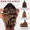 imageNAYOO Clip in Curly Hair Extensions 4PCS Long Wavy Synthetic Thick Hairpieces with Fiber Double Weft for Women Hair Full Head 24 Inch Copper RedAuburn