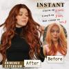 imageNAYOO Clip in Curly Hair Extensions 4PCS Long Wavy Synthetic Thick Hairpieces with Fiber Double Weft for Women Hair Full Head 24 Inch Copper RedAuburn
