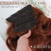 imageNAYOO Clip in Curly Hair Extensions 4PCS Long Wavy Synthetic Thick Hairpieces with Fiber Double Weft for Women Hair Full Head 24 Inch Copper RedAuburn
