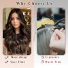 imageNAYOO Clip in Curly Hair Extensions 4PCS Long Wavy Synthetic Thick Hairpieces with Fiber Double Weft for Women Hair Full Head 24 Inch Copper RedBalayage Dark Brown to Chestnut