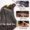 imageNAYOO Clip in Curly Hair Extensions 4PCS Long Wavy Synthetic Thick Hairpieces with Fiber Double Weft for Women Hair Full Head 24 Inch Copper RedBalayage Dark Brown to Chestnut