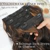 imageNAYOO Clip in Curly Hair Extensions 4PCS Long Wavy Synthetic Thick Hairpieces with Fiber Double Weft for Women Hair Full Head 24 Inch Copper RedBalayage Dark Brown to Chestnut