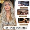 imageNAYOO Clip in Curly Hair Extensions 4PCS Long Wavy Synthetic Thick Hairpieces with Fiber Double Weft for Women Hair Full Head 24 Inch Copper RedBeach Blonde