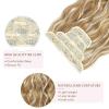imageNAYOO Clip in Curly Hair Extensions 4PCS Long Wavy Synthetic Thick Hairpieces with Fiber Double Weft for Women Hair Full Head 24 Inch Copper RedBeach Blonde