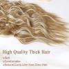 imageNAYOO Clip in Curly Hair Extensions 4PCS Long Wavy Synthetic Thick Hairpieces with Fiber Double Weft for Women Hair Full Head 24 Inch Copper RedBeach Blonde