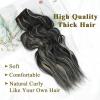imageNAYOO Clip in Curly Hair Extensions 4PCS Long Wavy Synthetic Thick Hairpieces with Fiber Double Weft for Women Hair Full Head 24 Inch Copper RedBlack Mixed Blonde
