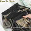 imageNAYOO Clip in Curly Hair Extensions 4PCS Long Wavy Synthetic Thick Hairpieces with Fiber Double Weft for Women Hair Full Head 24 Inch Copper RedBlack Mixed Blonde