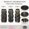 imageNAYOO Clip in Curly Hair Extensions 4PCS Long Wavy Synthetic Thick Hairpieces with Fiber Double Weft for Women Hair Full Head 24 Inch Copper RedBlack Mixed Blonde