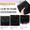 imageNAYOO Clip in Curly Hair Extensions 4PCS Long Wavy Synthetic Thick Hairpieces with Fiber Double Weft for Women Hair Full Head 24 Inch Copper RedBlack