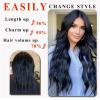 imageNAYOO Clip in Curly Hair Extensions 4PCS Long Wavy Synthetic Thick Hairpieces with Fiber Double Weft for Women Hair Full Head 24 Inch Copper RedBlack