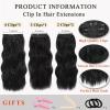 imageNAYOO Clip in Curly Hair Extensions 4PCS Long Wavy Synthetic Thick Hairpieces with Fiber Double Weft for Women Hair Full Head 24 Inch Copper RedBlack