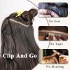 imageNAYOO Clip in Curly Hair Extensions 4PCS Long Wavy Synthetic Thick Hairpieces with Fiber Double Weft for Women Hair Full Head 24 Inch Copper RedBrown Mixed Ash Blonde