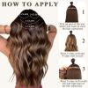 imageNAYOO Clip in Curly Hair Extensions 4PCS Long Wavy Synthetic Thick Hairpieces with Fiber Double Weft for Women Hair Full Head 24 Inch Copper RedBrown Mixed Ash Blonde