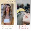 imageNAYOO Clip in Curly Hair Extensions 4PCS Long Wavy Synthetic Thick Hairpieces with Fiber Double Weft for Women Hair Full Head 24 Inch Copper RedBrown Mixed Ash Blonde