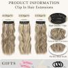 imageNAYOO Clip in Curly Hair Extensions 4PCS Long Wavy Synthetic Thick Hairpieces with Fiber Double Weft for Women Hair Full Head 24 Inch Copper RedBrown Mixed Ash Blonde