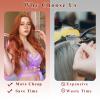 imageNAYOO Clip in Curly Hair Extensions 4PCS Long Wavy Synthetic Thick Hairpieces with Fiber Double Weft for Women Hair Full Head 24 Inch Copper RedCopper Red