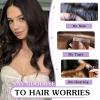 imageNAYOO Clip in Curly Hair Extensions 4PCS Long Wavy Synthetic Thick Hairpieces with Fiber Double Weft for Women Hair Full Head 24 Inch Copper RedDark Brown