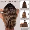 imageNAYOO Clip in Curly Hair Extensions 4PCS Long Wavy Synthetic Thick Hairpieces with Fiber Double Weft for Women Hair Full Head 24 Inch Copper RedDark Brown