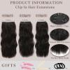 imageNAYOO Clip in Curly Hair Extensions 4PCS Long Wavy Synthetic Thick Hairpieces with Fiber Double Weft for Women Hair Full Head 24 Inch Copper RedDark Brown