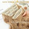 imageNAYOO Clip in Curly Hair Extensions 4PCS Long Wavy Synthetic Thick Hairpieces with Fiber Double Weft for Women Hair Full Head 24 Inch Copper RedHoney Blonde