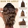 imageNAYOO Clip in Curly Hair Extensions 4PCS Long Wavy Synthetic Thick Hairpieces with Fiber Double Weft for Women Hair Full Head 24 Inch Copper RedHoney Blonde