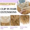 imageNAYOO Clip in Curly Hair Extensions 4PCS Long Wavy Synthetic Thick Hairpieces with Fiber Double Weft for Women Hair Full Head 24 Inch Copper RedHoney Blonde