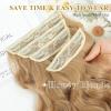 imageNAYOO Clip in Curly Hair Extensions 4PCS Long Wavy Synthetic Thick Hairpieces with Fiber Double Weft for Women Hair Full Head 24 Inch Copper RedHoney Blonde
