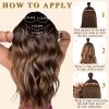 imageNAYOO Clip in Curly Hair Extensions 4PCS Long Wavy Synthetic Thick Hairpieces with Fiber Double Weft for Women Hair Full Head 24 Inch Copper RedHoney Blonde
