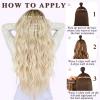 imageNAYOO Clip in Curly Hair Extensions 4PCS Long Wavy Synthetic Thick Hairpieces with Fiber Double Weft for Women Hair Full Head 24 Inch Copper RedLight Blonde