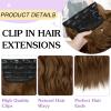 imageNAYOO Clip in Curly Hair Extensions 4PCS Long Wavy Synthetic Thick Hairpieces with Fiber Double Weft for Women Hair Full Head 24 Inch Copper RedMedium Brown