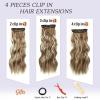 imageNAYOO Clip in Curly Hair Extensions 4PCS Long Wavy Synthetic Thick Hairpieces with Fiber Double Weft for Women Hair Full Head 24 Inch Copper RedMedium Brown Ash Blonde