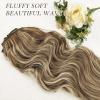 imageNAYOO Clip in Curly Hair Extensions 4PCS Long Wavy Synthetic Thick Hairpieces with Fiber Double Weft for Women Hair Full Head 24 Inch Copper RedMedium Brown Ash Blonde