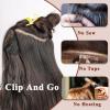 imageNAYOO Clip in Curly Hair Extensions 4PCS Long Wavy Synthetic Thick Hairpieces with Fiber Double Weft for Women Hair Full Head 24 Inch Copper RedMedium Brown Ash Blonde